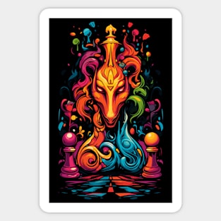 Psychedelic Chess Knight Sticker